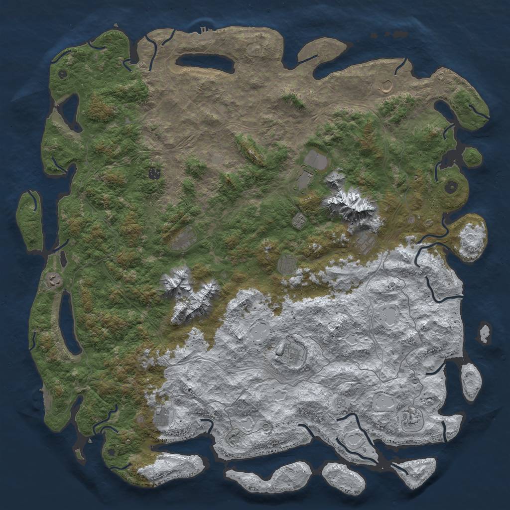 Rust Map: Procedural Map, Size: 6000, Seed: 619, 20 Monuments