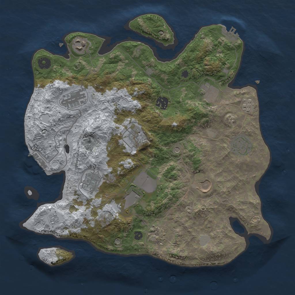 Rust Map: Procedural Map, Size: 3500, Seed: 330582860, 20 Monuments
