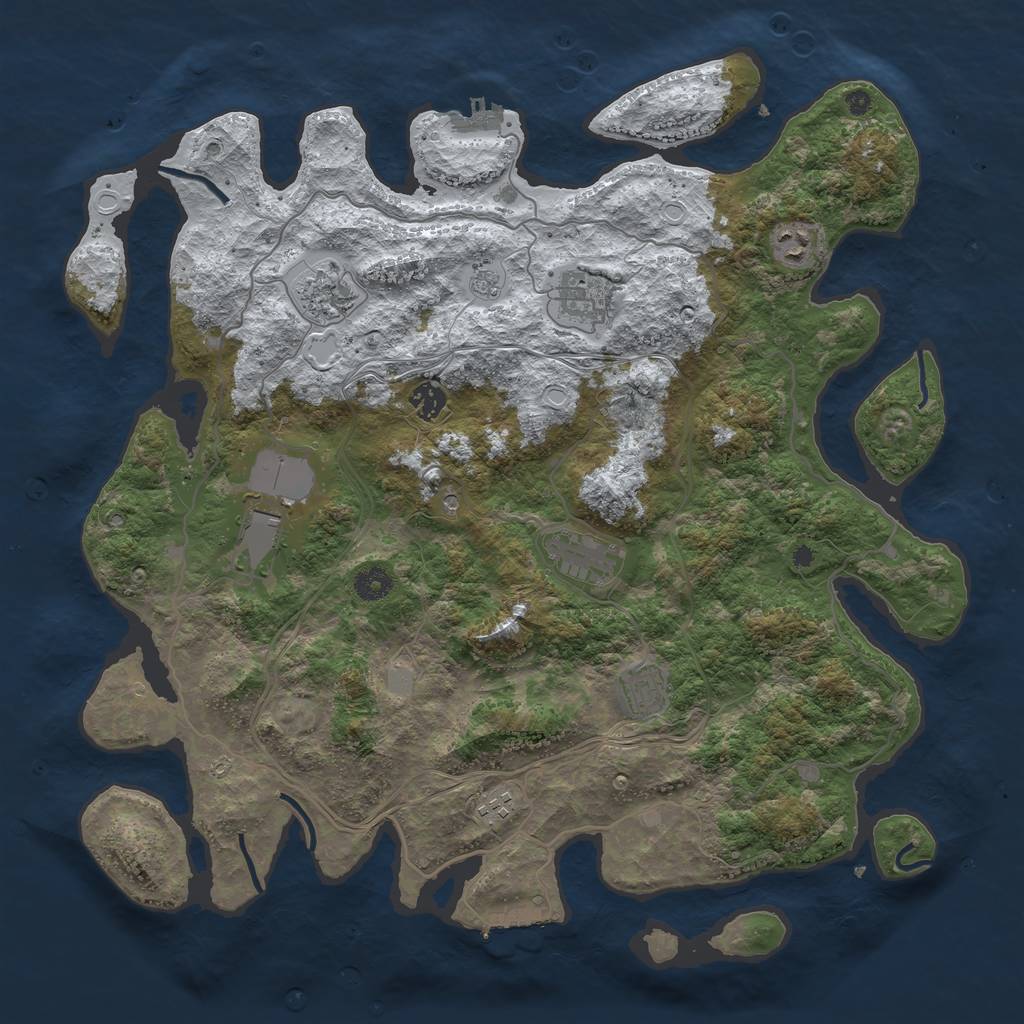 Rust Map: Procedural Map, Size: 4250, Seed: 8238838, 17 Monuments