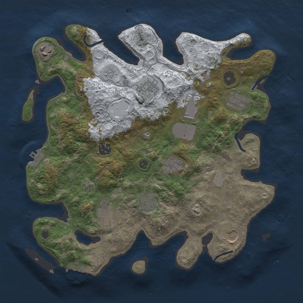 Rust Map: Procedural Map, Size: 3500, Seed: 20220525, 18 Monuments
