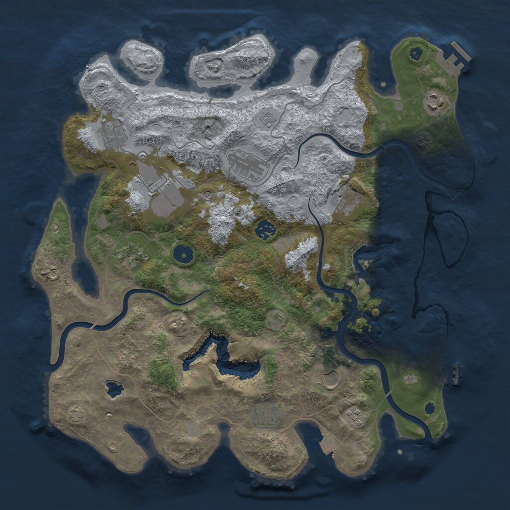 Rust Map: Procedural Map, Size: 4000, Seed: 15698, 16 Monuments