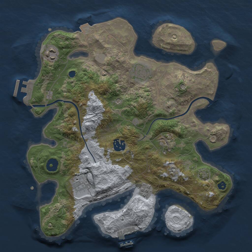 Rust Map: Procedural Map, Size: 3000, Seed: 2144455930, 11 Monuments