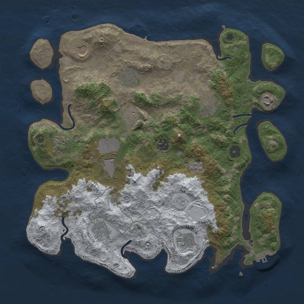 Rust Map: Procedural Map, Size: 3800, Seed: 147483641, 20 Monuments