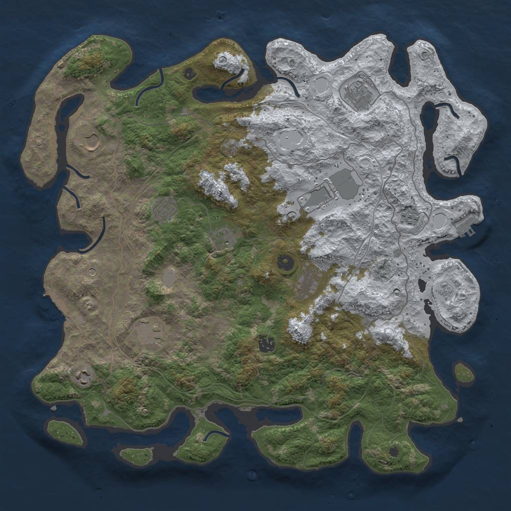 Rust Map: Procedural Map, Size: 4500, Seed: 1664782251, 19 Monuments