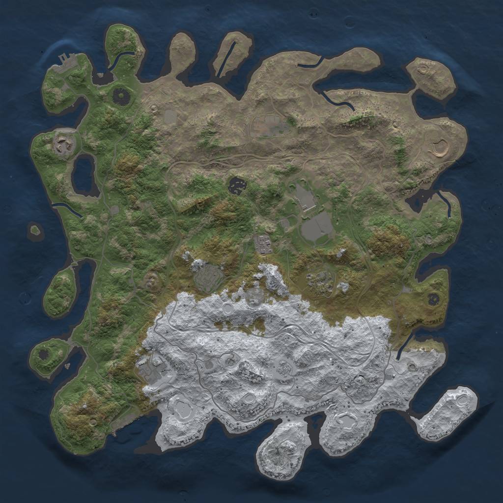 Rust Map: Procedural Map, Size: 4250, Seed: 1238919282, 18 Monuments