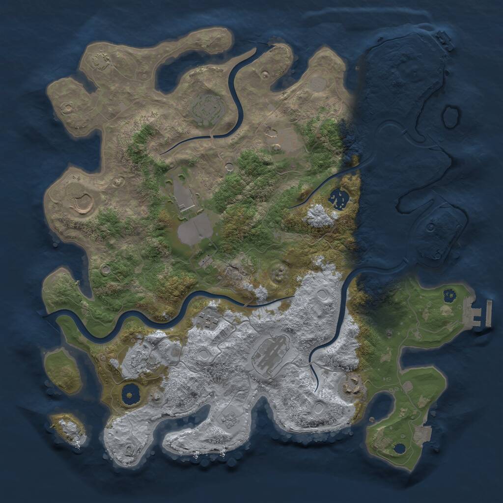 Rust Map: Procedural Map, Size: 3750, Seed: 5087576, 15 Monuments