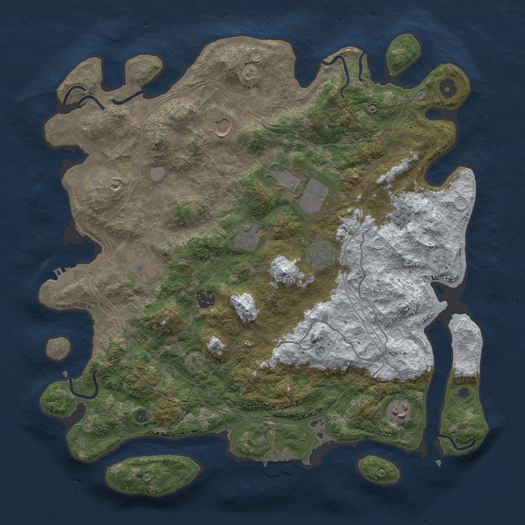 Rust Map: Procedural Map, Size: 4250, Seed: 52522, 17 Monuments