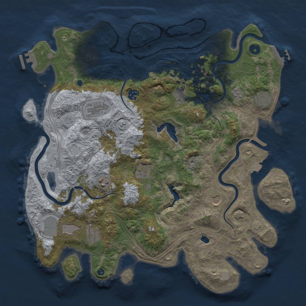 Rust Map: Procedural Map, Size: 4250, Seed: 772284460, 16 Monuments