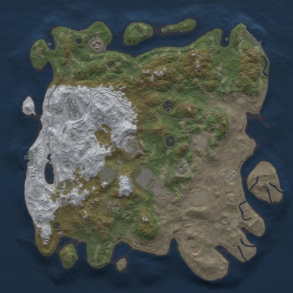 Rust Map: Procedural Map, Size: 4250, Seed: 772284460, 20 Monuments