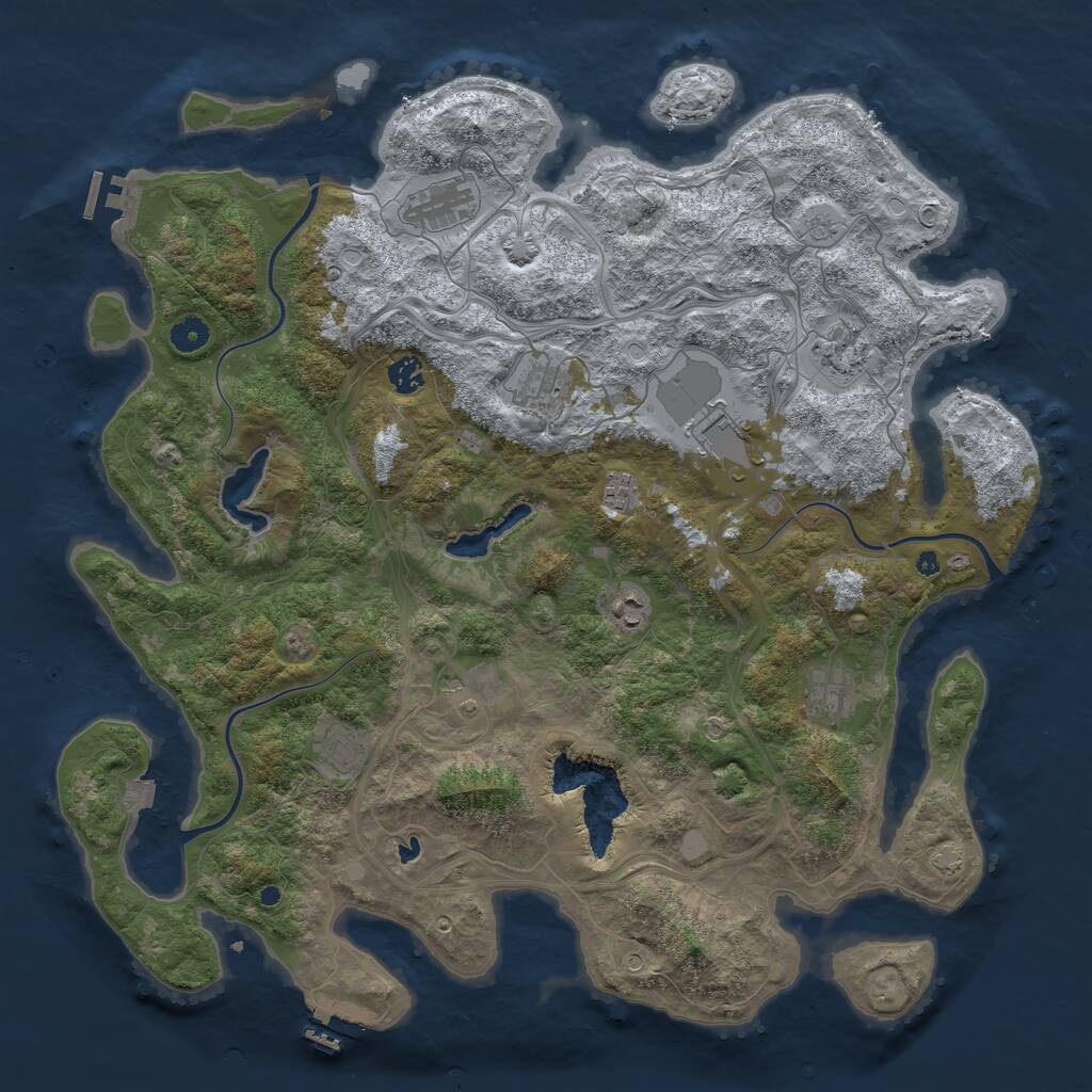 Rust Map: Procedural Map, Size: 4500, Seed: 329426969, 16 Monuments