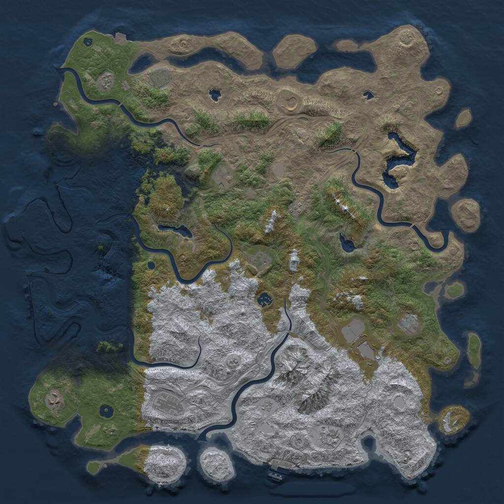Rust Map: Procedural Map, Size: 5500, Seed: 555, 17 Monuments