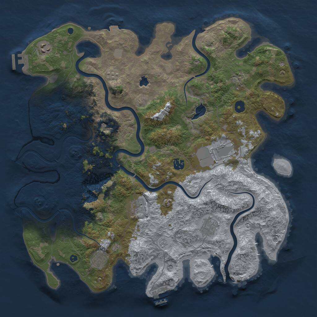 Rust Map: Procedural Map, Size: 4200, Seed: 20, 14 Monuments