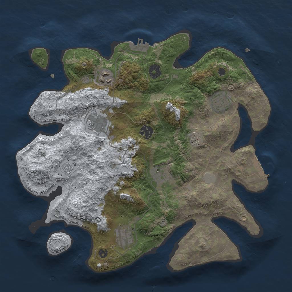 Rust Map: Procedural Map, Size: 3250, Seed: 2022052591, 16 Monuments