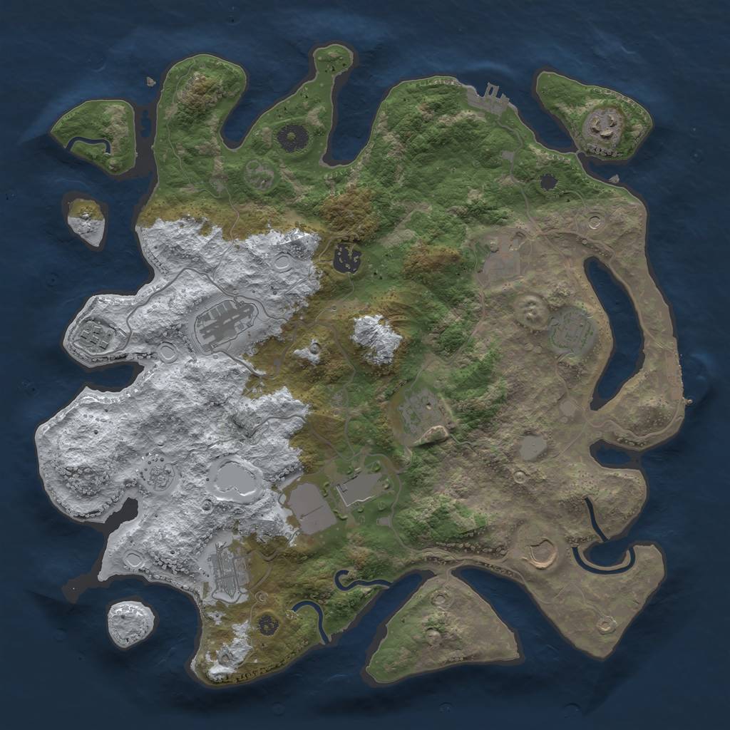 Rust Map: Procedural Map, Size: 3750, Seed: 2022052591, 19 Monuments
