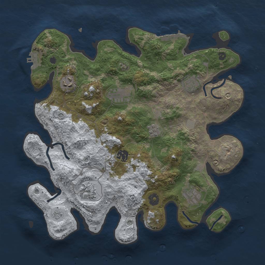 Rust Map: Procedural Map, Size: 3400, Seed: 1647446249, 16 Monuments
