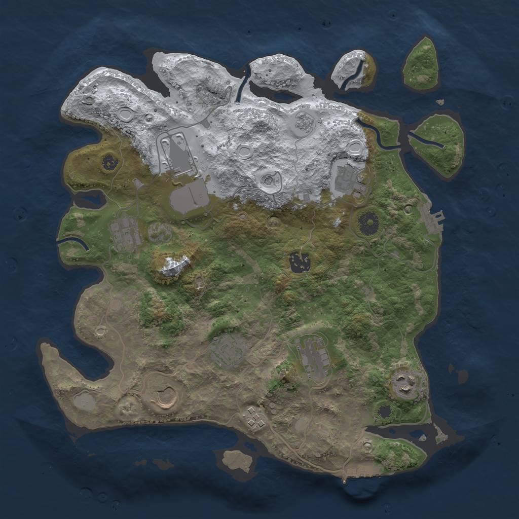 Rust Map: Procedural Map, Size: 3500, Seed: 504, 18 Monuments