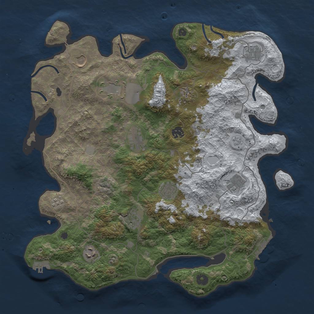 Rust Map: Procedural Map, Size: 4000, Seed: 259329674, 20 Monuments
