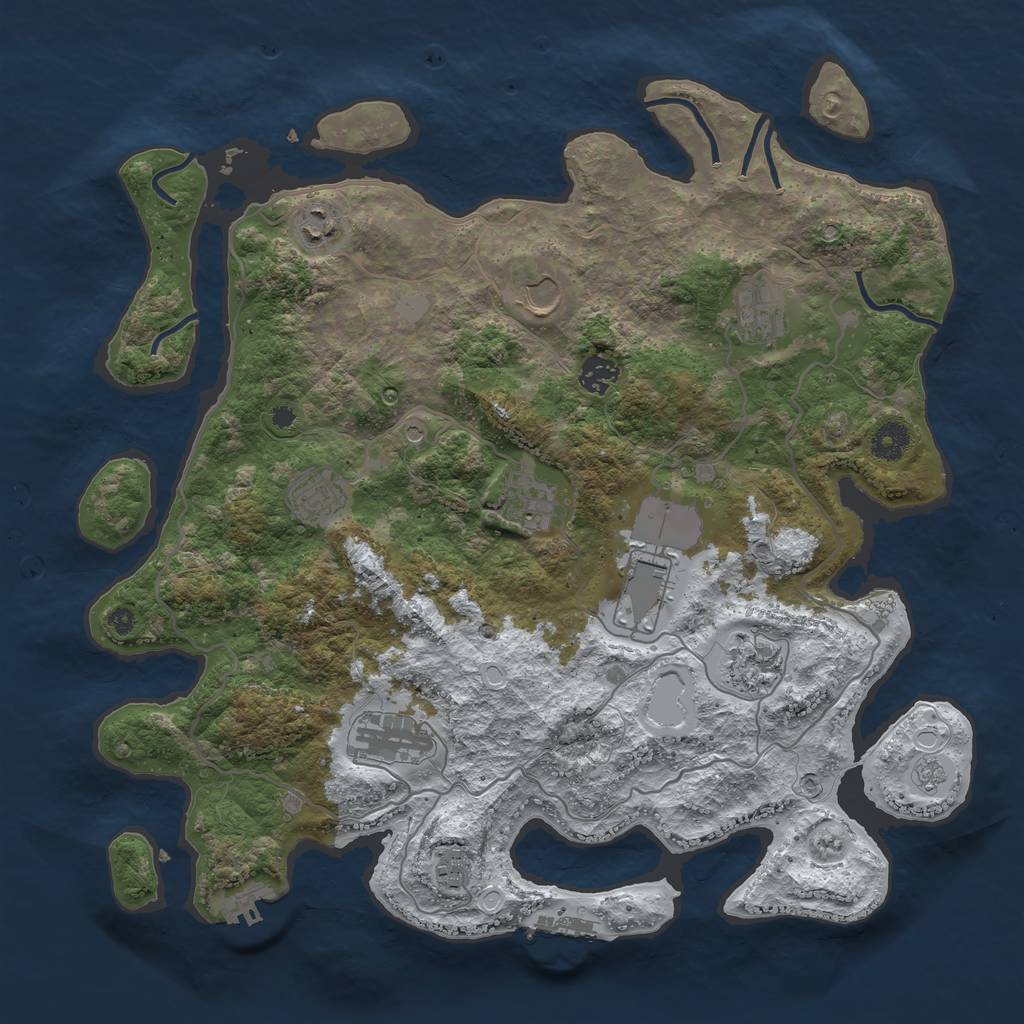 Rust Map: Procedural Map, Size: 4000, Seed: 1018, 19 Monuments