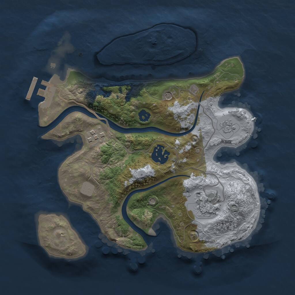 Rust Map: Procedural Map, Size: 2500, Seed: 635726, 7 Monuments