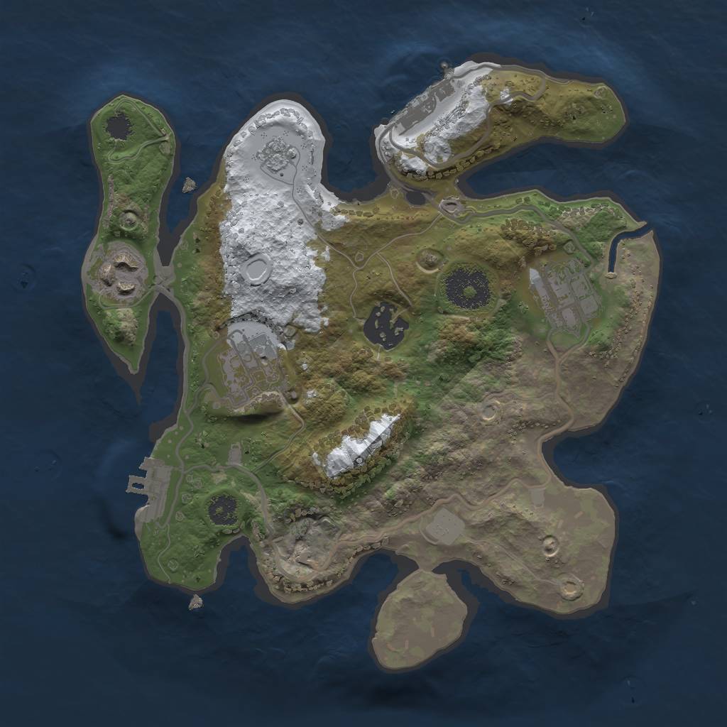 Rust Map: Procedural Map, Size: 2500, Seed: 91535574, 12 Monuments