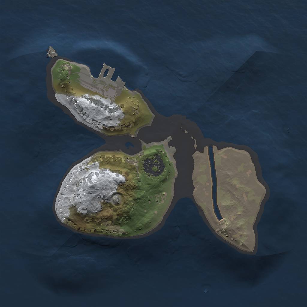 Rust Map: Procedural Map, Size: 1450, Seed: 12345, 5 Monuments