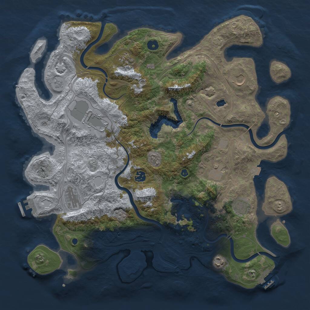 Rust Map: Procedural Map, Size: 4250, Seed: 357899150, 15 Monuments