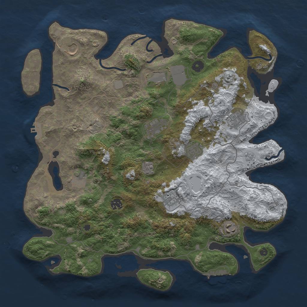 Rust Map: Procedural Map, Size: 4000, Seed: 22260222, 19 Monuments