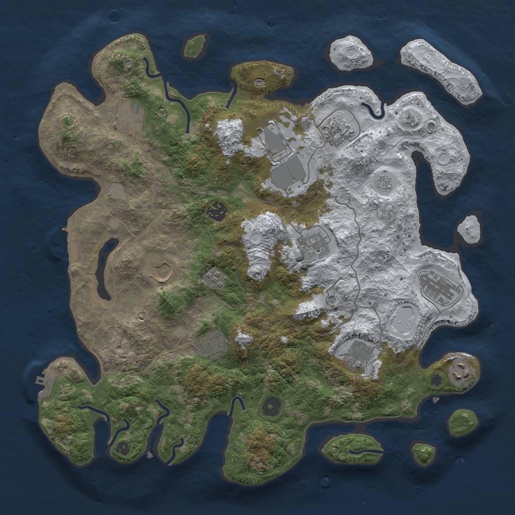 Rust Map: Procedural Map, Size: 4000, Seed: 4728324, 20 Monuments