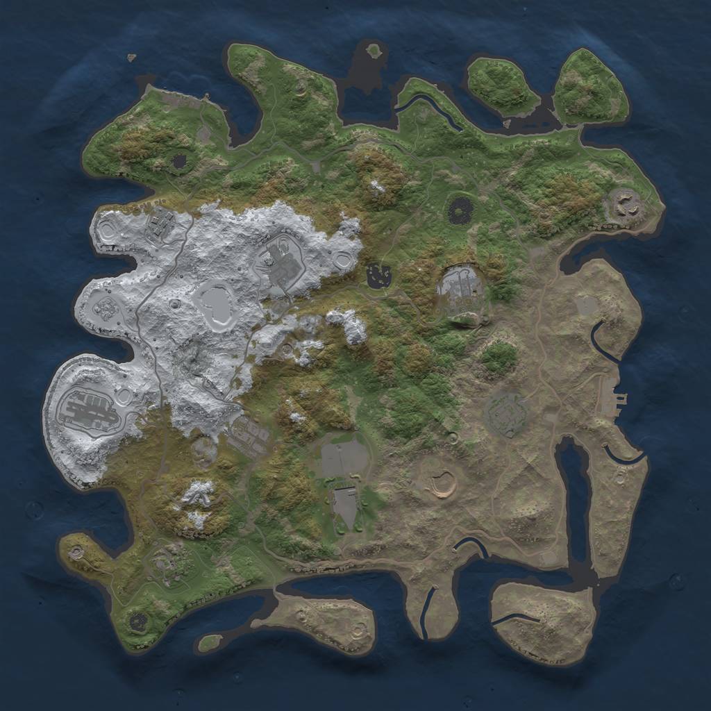 Rust Map: Procedural Map, Size: 4000, Seed: 478511257, 20 Monuments
