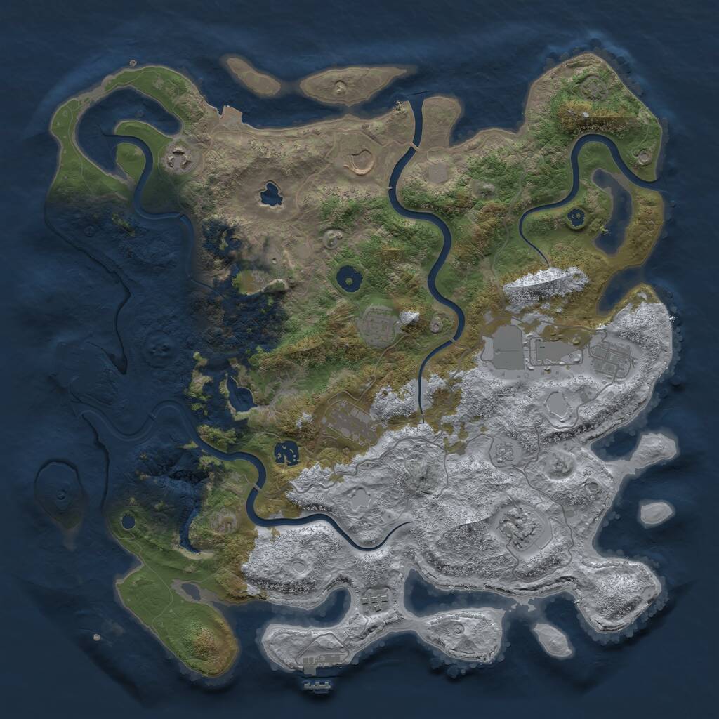 Rust Map: Procedural Map, Size: 4200, Seed: 744814, 16 Monuments