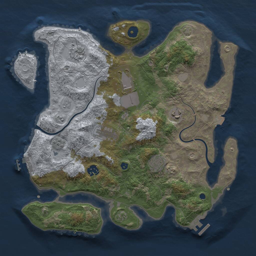 Rust Map: Procedural Map, Size: 3500, Seed: 925673, 13 Monuments