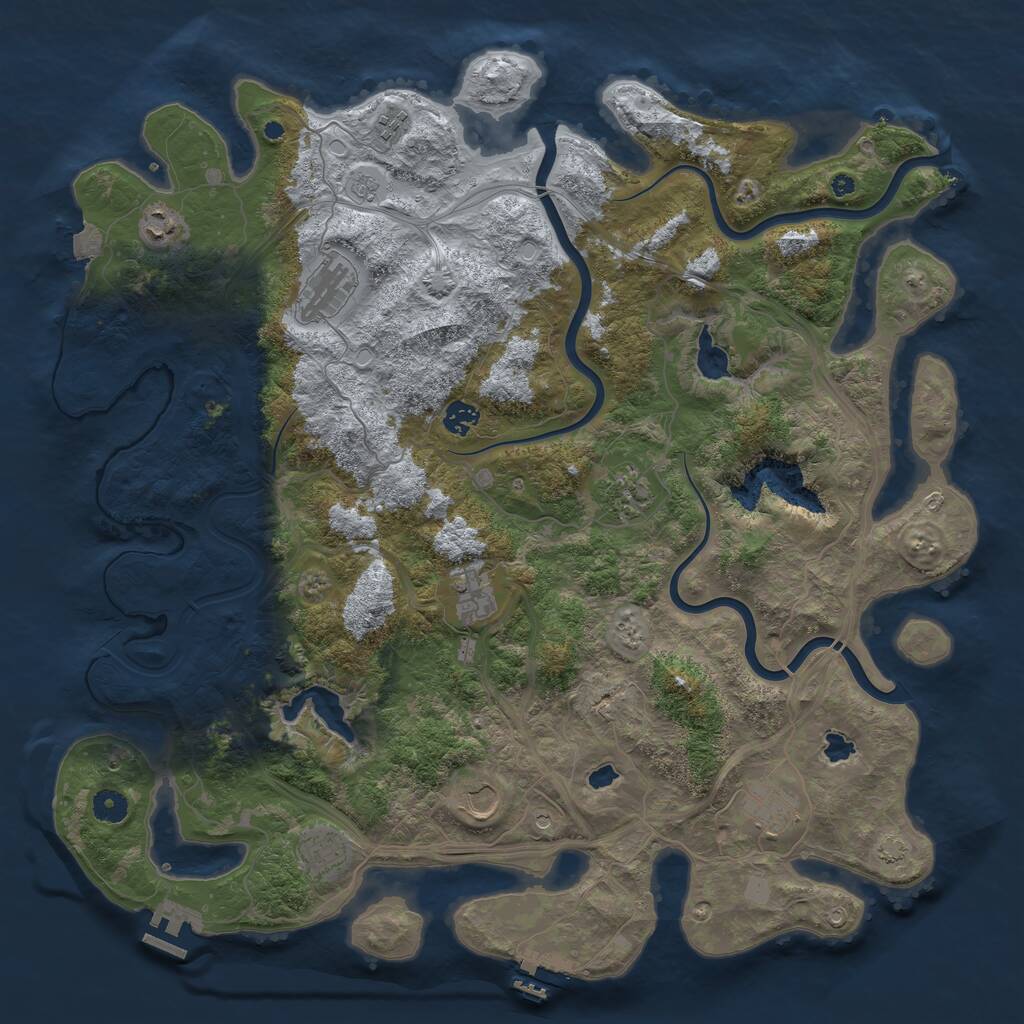 Rust Map: Procedural Map, Size: 4500, Seed: 5732580, 15 Monuments