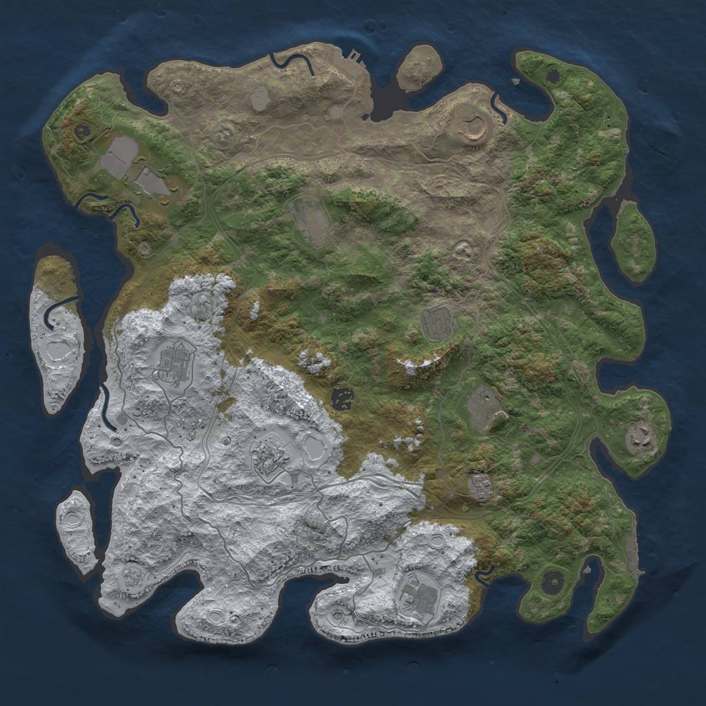 Rust Map: Procedural Map, Size: 4500, Seed: 35941, 20 Monuments