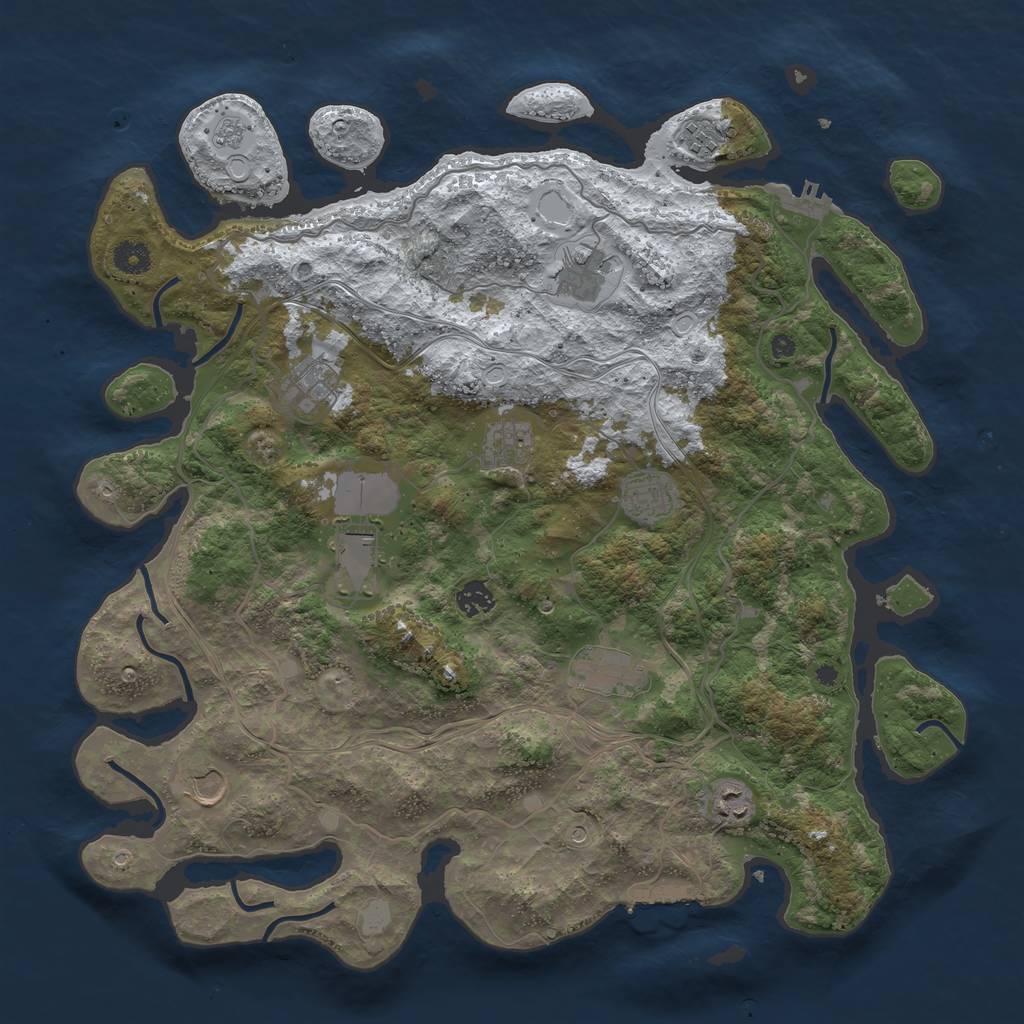 Rust Map: Procedural Map, Size: 4250, Seed: 971460, 19 Monuments