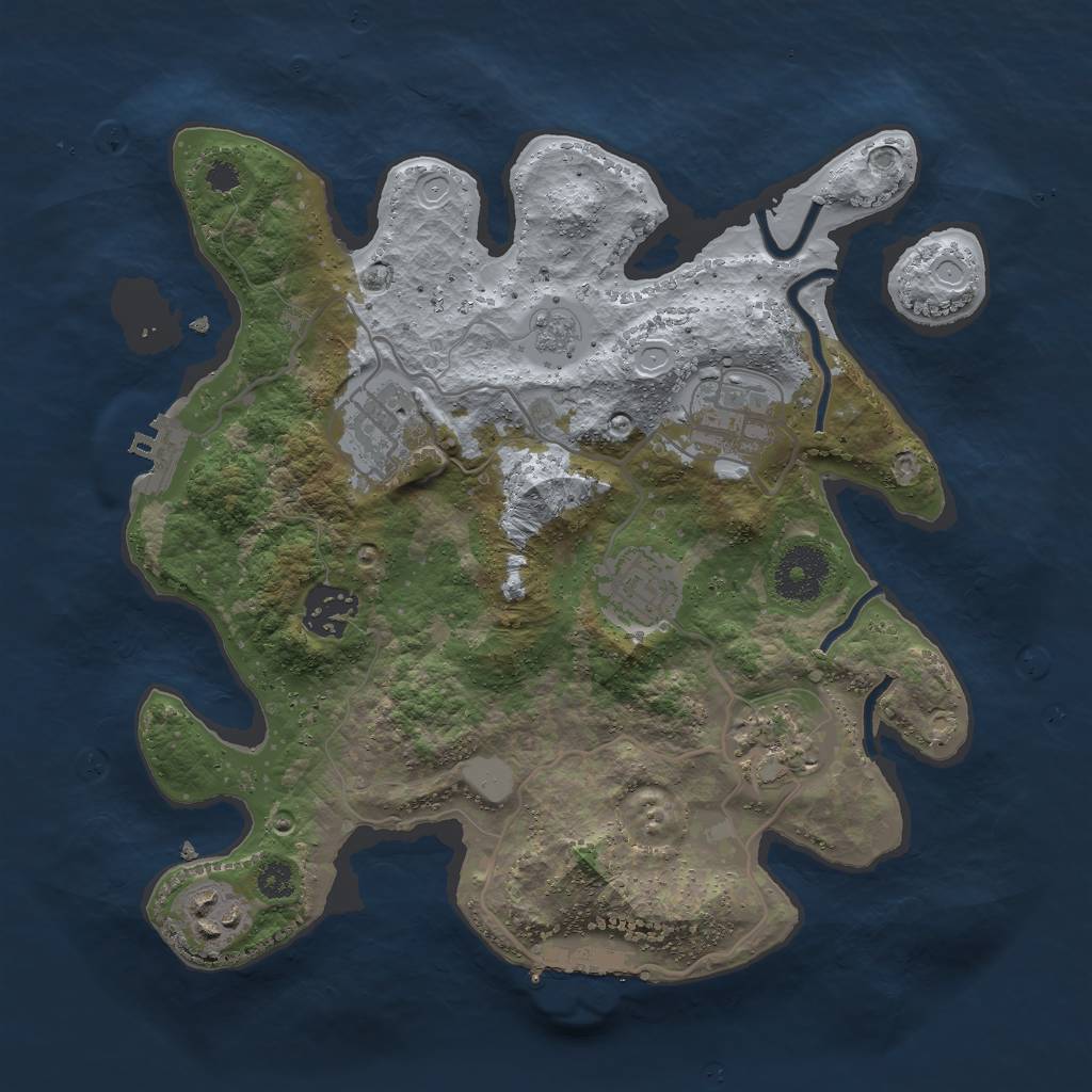 Rust Map: Procedural Map, Size: 3000, Seed: 130113, 14 Monuments