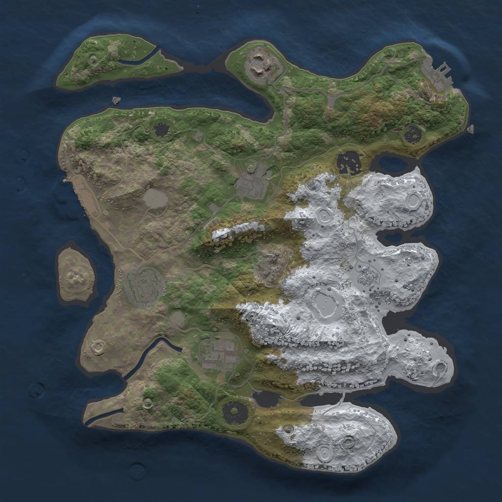 Rust Map: Procedural Map, Size: 3000, Seed: 42532, 13 Monuments