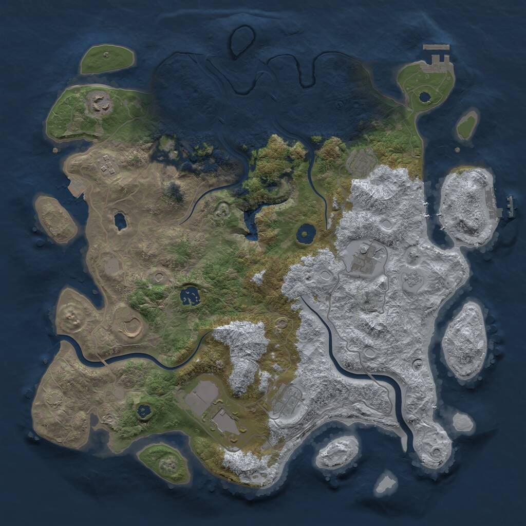 Rust Map: Procedural Map, Size: 4000, Seed: 1154758, 15 Monuments