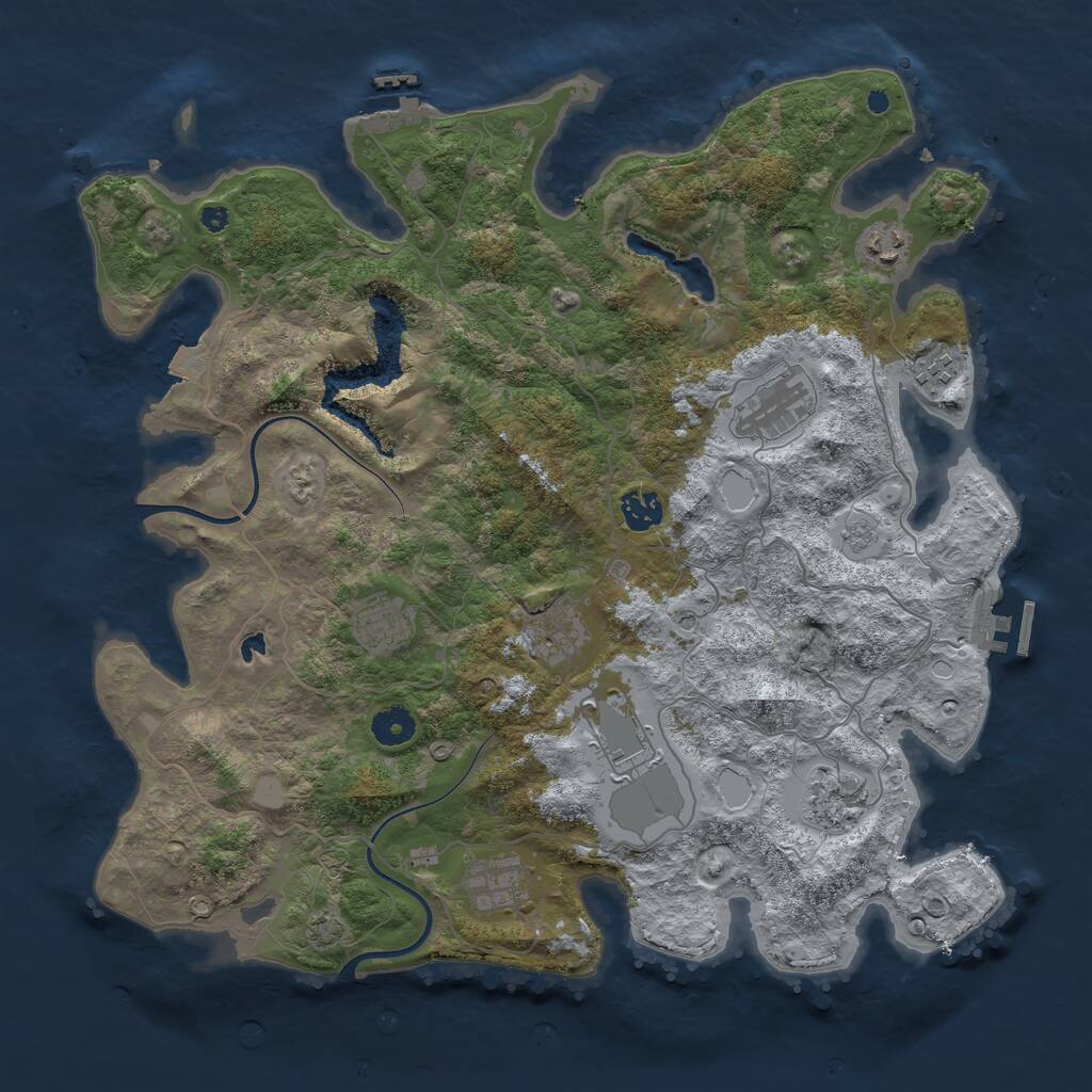 Rust Map: Procedural Map, Size: 4000, Seed: 2948714, 15 Monuments