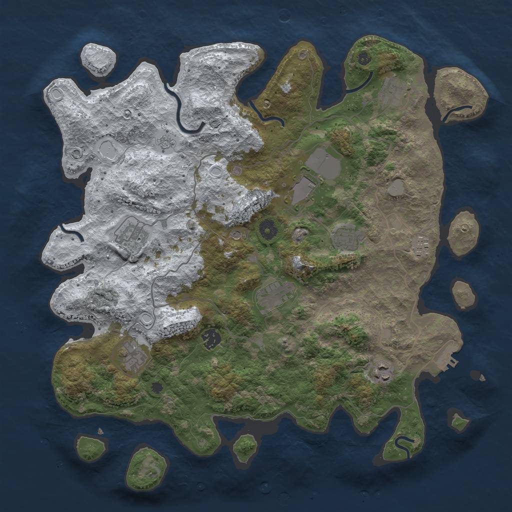 Rust Map: Procedural Map, Size: 4000, Seed: 8924735, 17 Monuments
