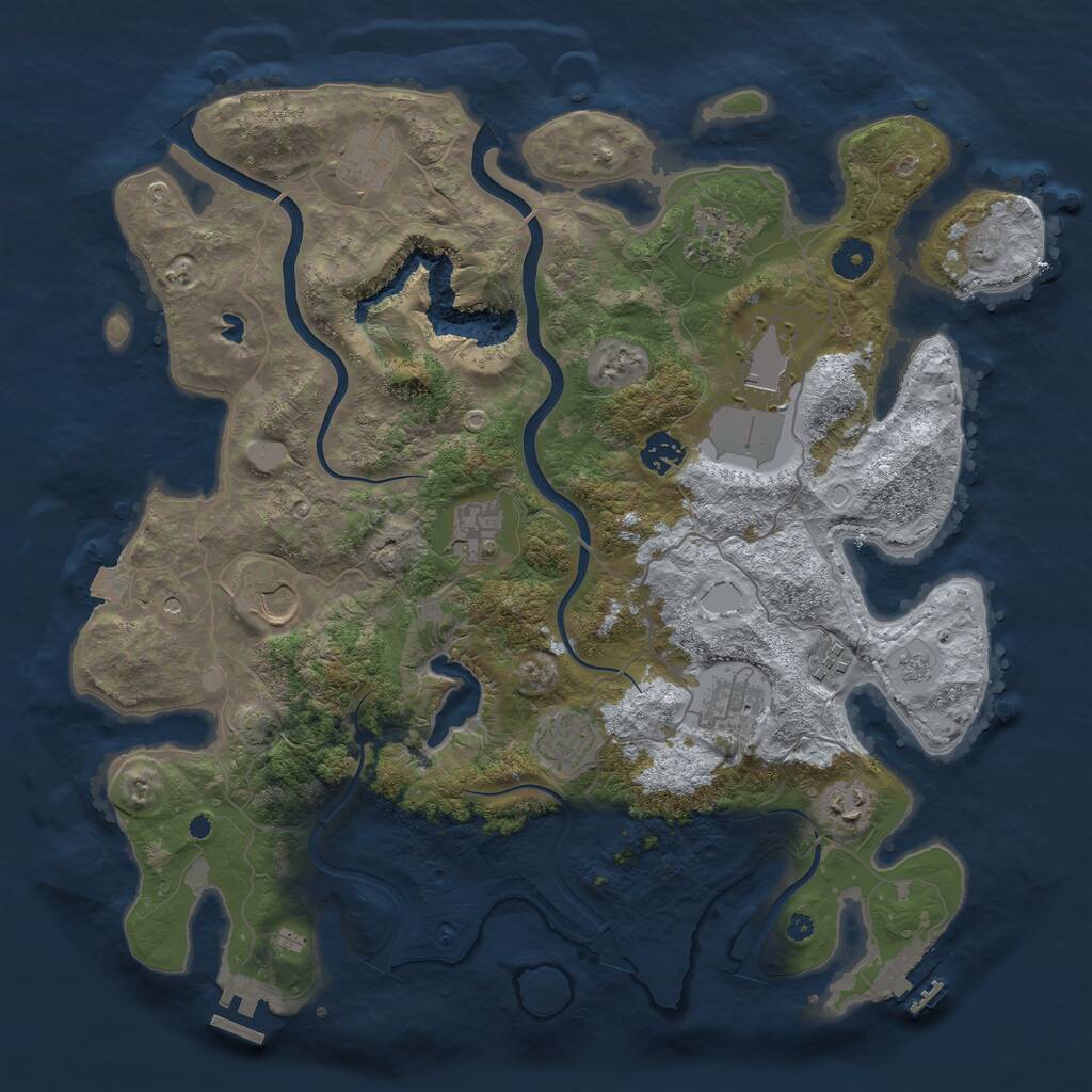 Rust Map: Procedural Map, Size: 4000, Seed: 5781465, 16 Monuments