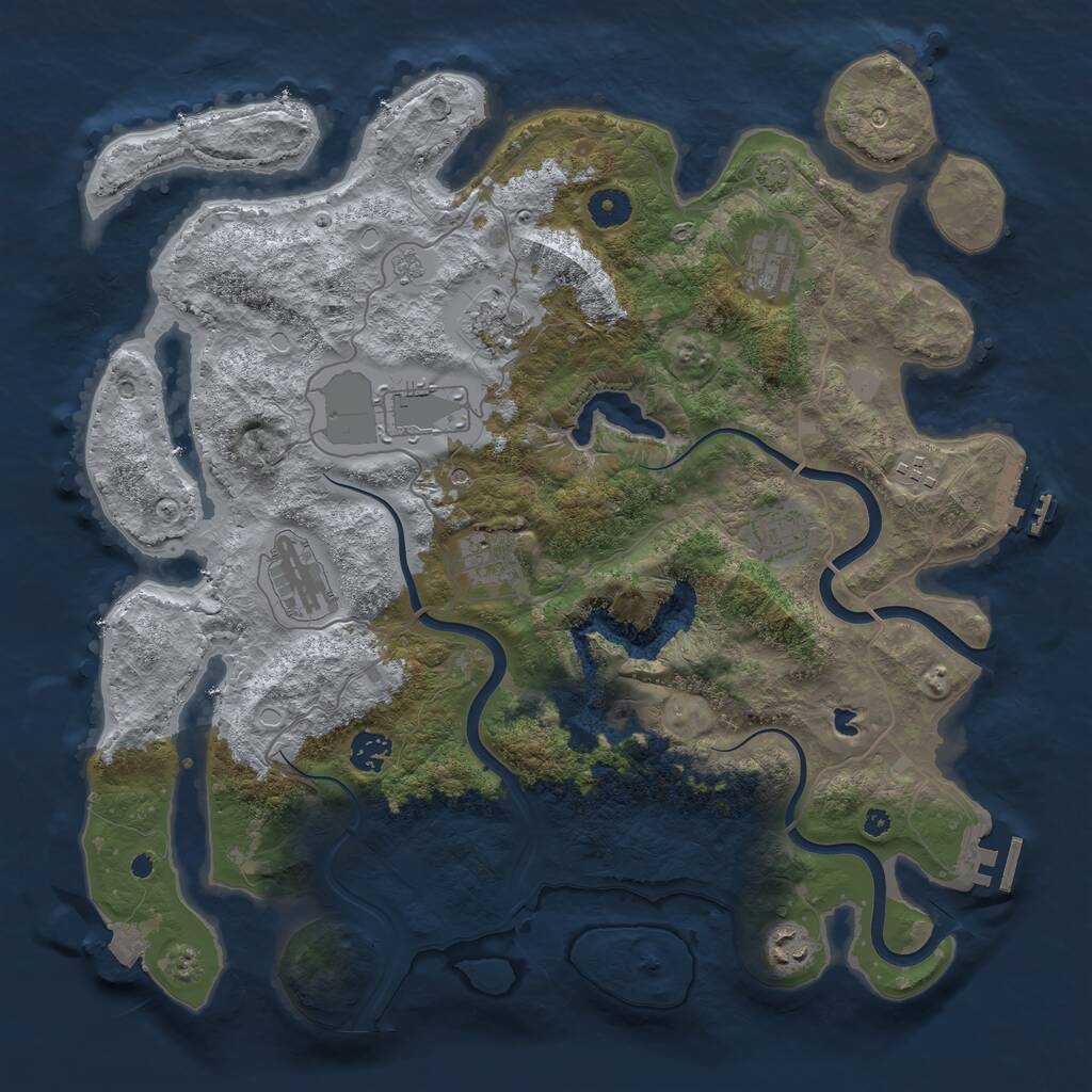 Rust Map: Procedural Map, Size: 4000, Seed: 3587742, 15 Monuments