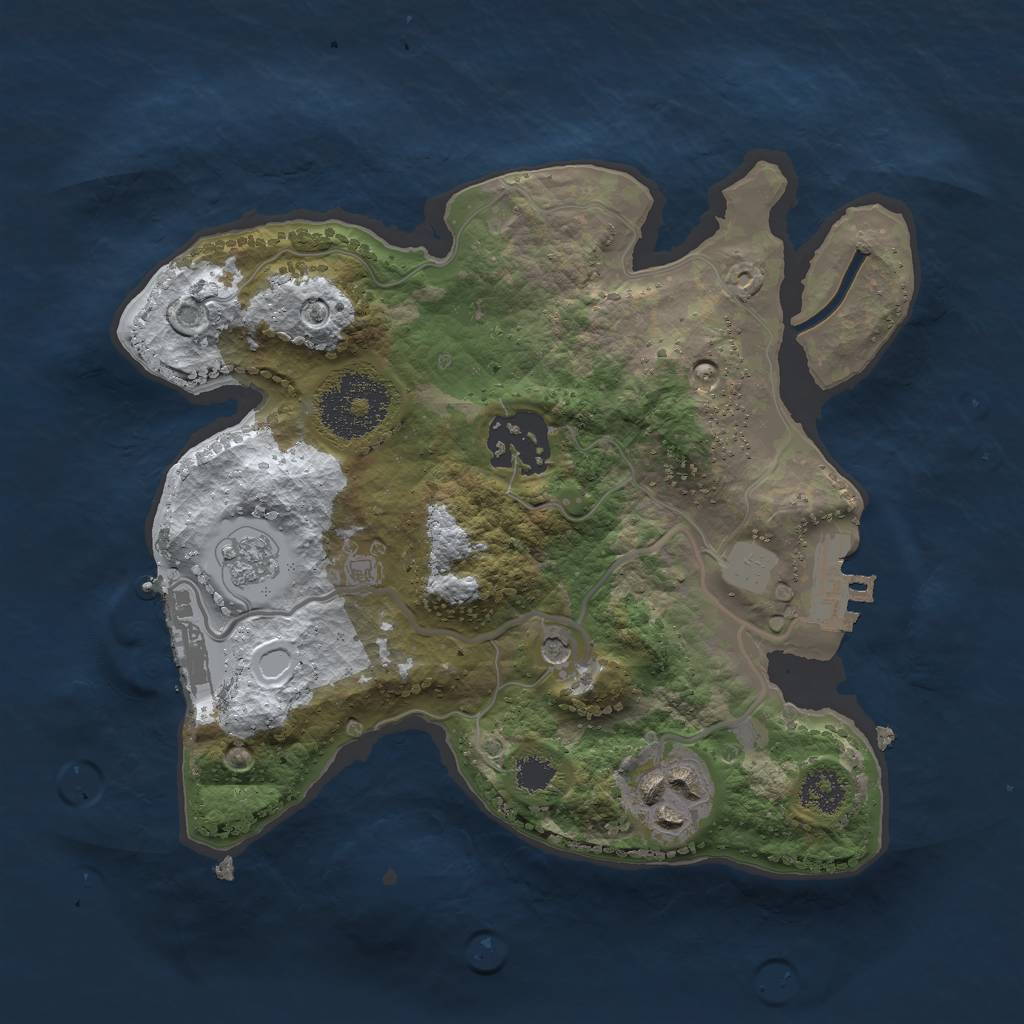 Rust Map: Procedural Map, Size: 2310, Seed: 123456, 11 Monuments