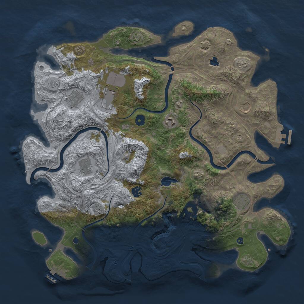 Rust Map: Procedural Map, Size: 4300, Seed: 68254173, 15 Monuments