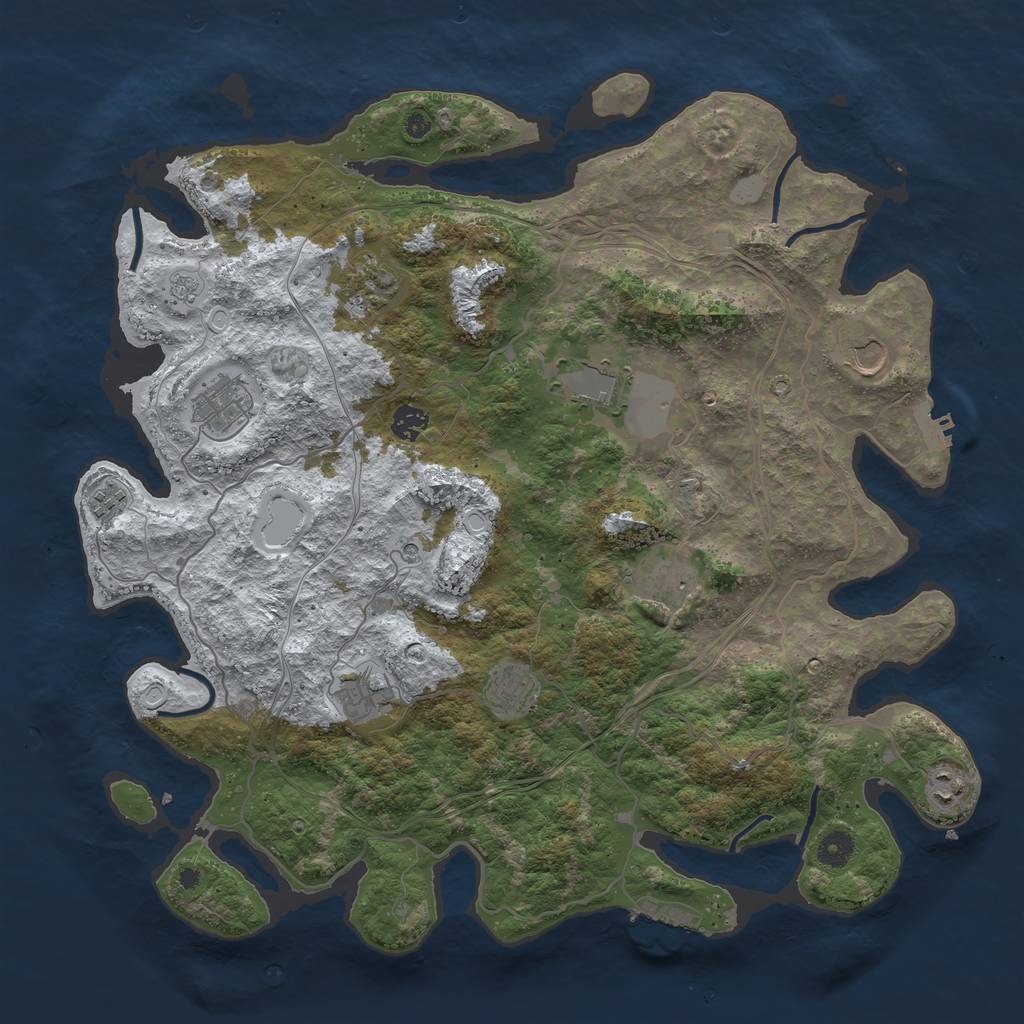 Rust Map: Procedural Map, Size: 4300, Seed: 68254173, 19 Monuments