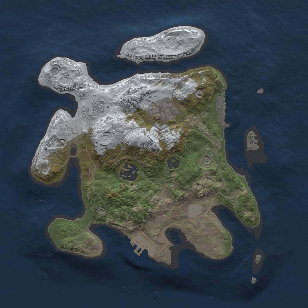 Rust Map: Procedural Map, Size: 2500, Seed: 86620638, 11 Monuments