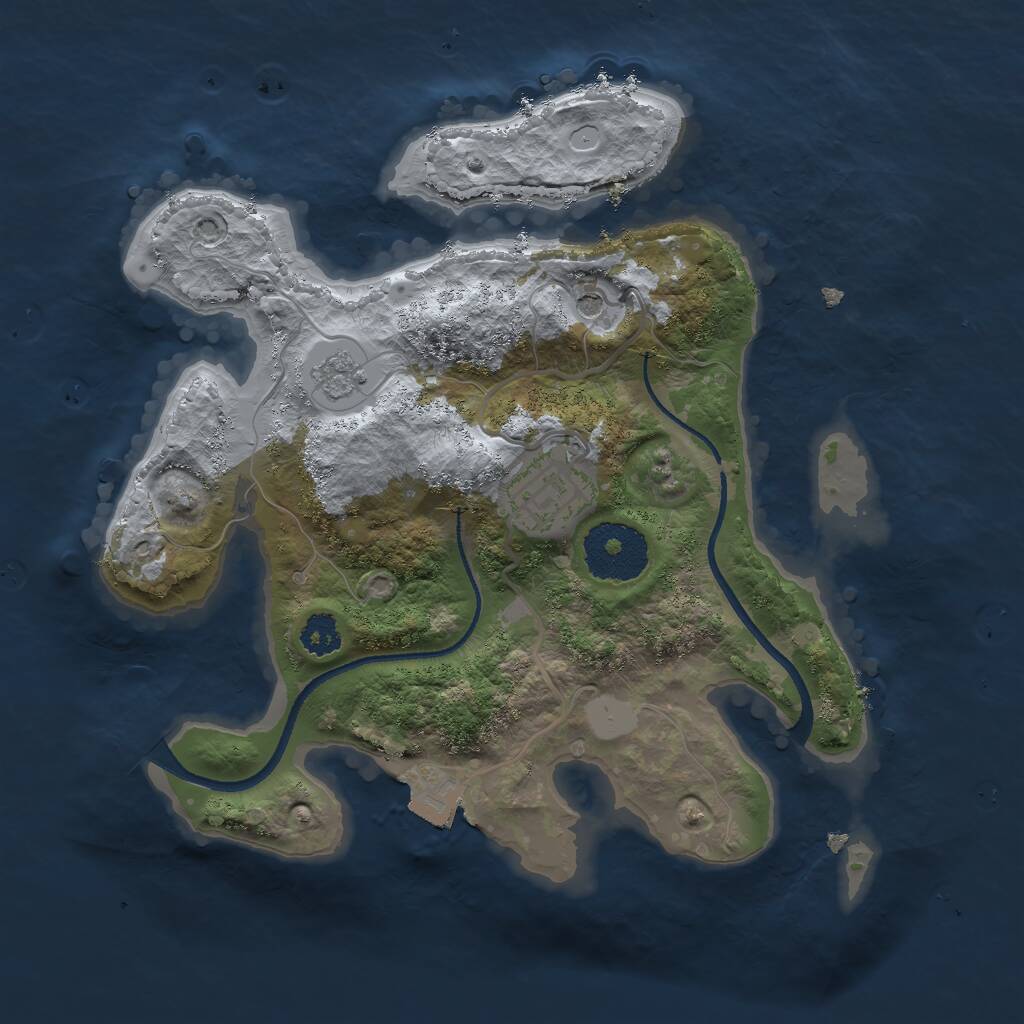 Rust Map: Procedural Map, Size: 2500, Seed: 86620638, 4 Monuments
