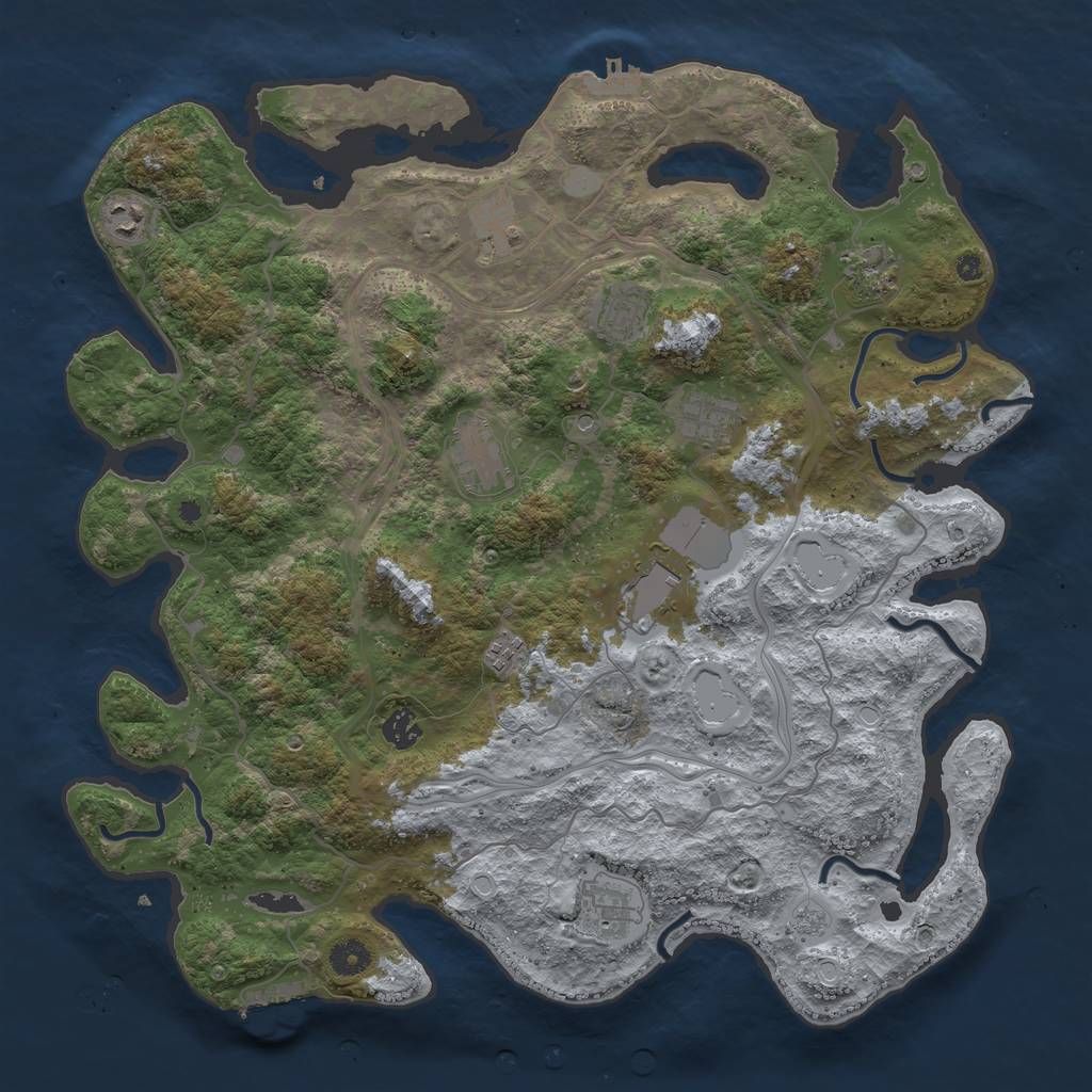 Rust Map: Procedural Map, Size: 4250, Seed: 1662102639, 19 Monuments
