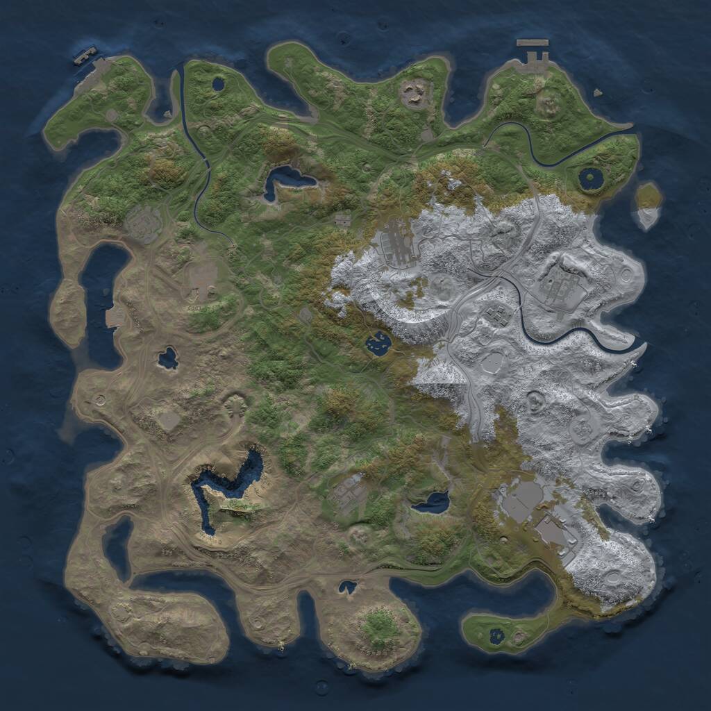 Rust Map: Procedural Map, Size: 4500, Seed: 9784635, 15 Monuments