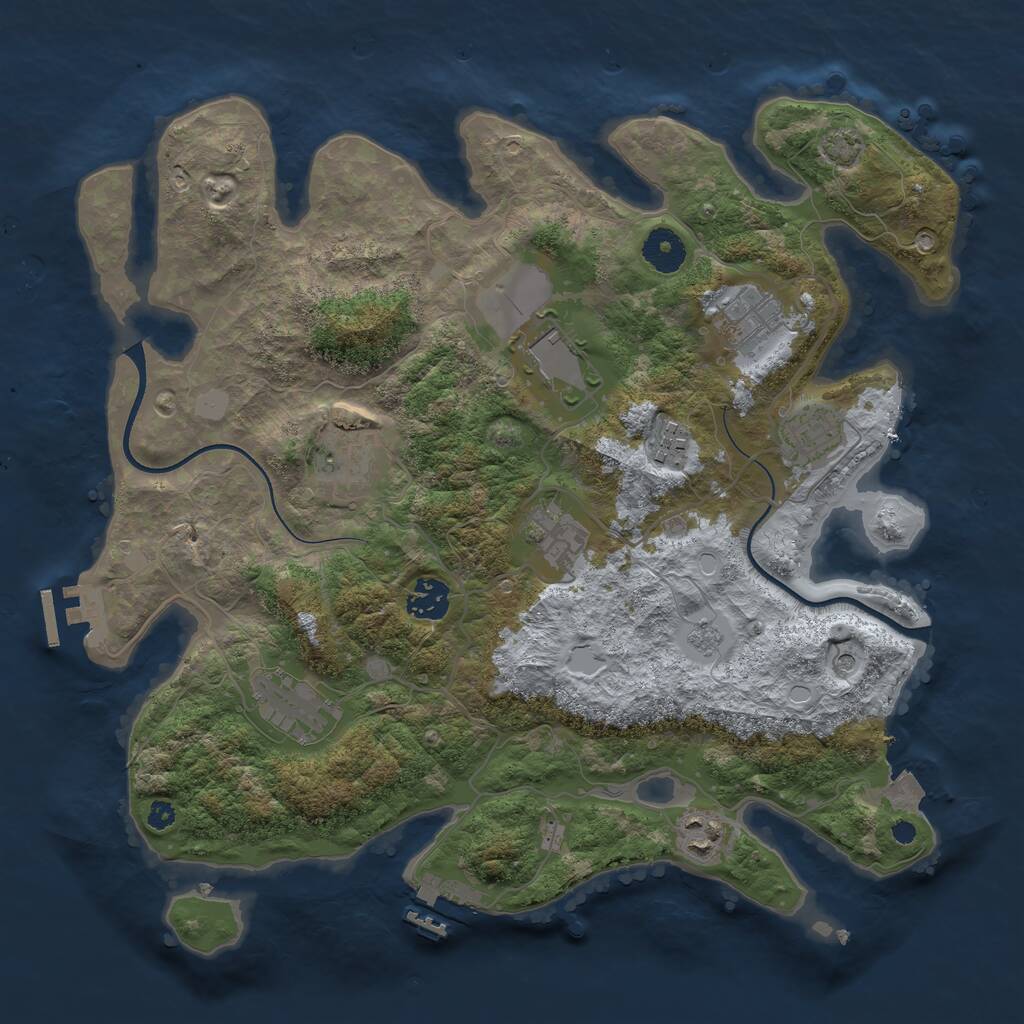 Rust Map: Procedural Map, Size: 3614, Seed: 54626, 15 Monuments