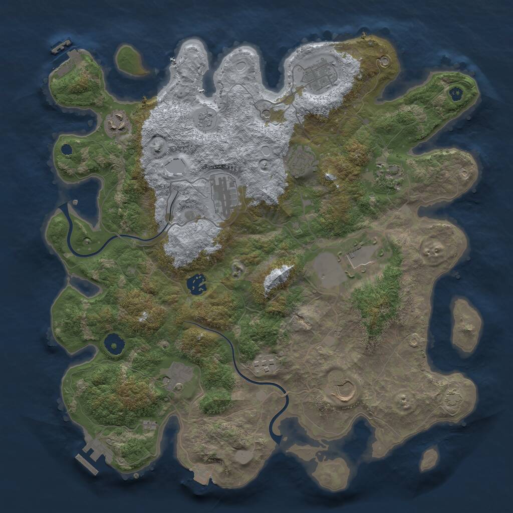 Rust Map: Procedural Map, Size: 3800, Seed: 14789, 16 Monuments